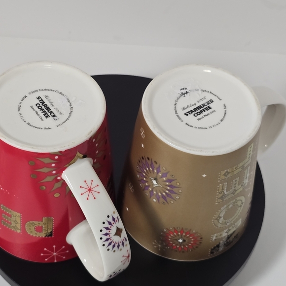 Starbucks 2006 cups mugs peace noel lot of 2 - Picture 6 of 6